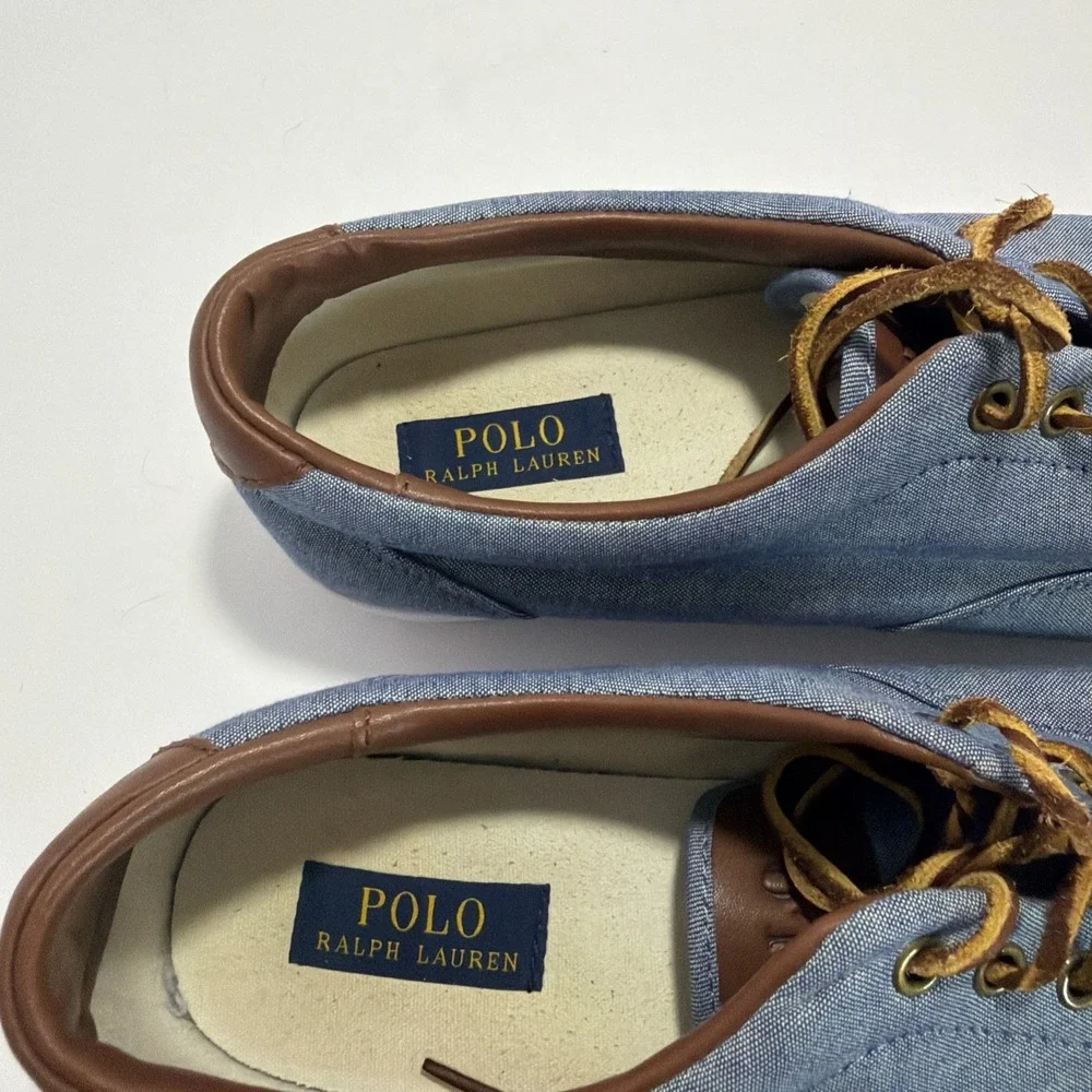 polo ralph lauren mens shoes Vaughn Size 14D Chambray Red Poly